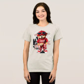 Mooie Cartoon Teddybeer Dames T-Shirt (Voorkant volledig)