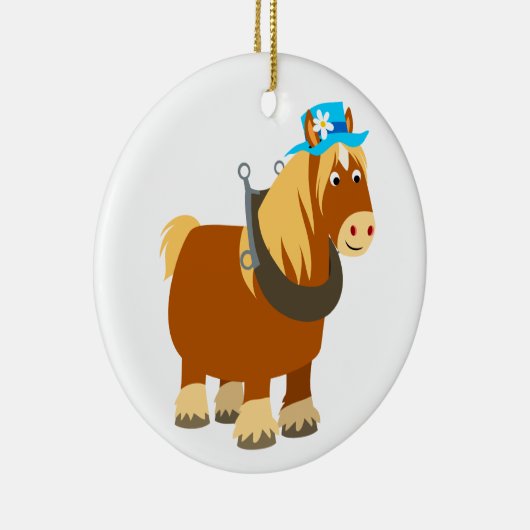 Mooie Cartoon Trait Breton Paard Ornament (Rechts)
