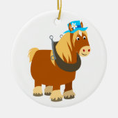 Mooie Cartoon Trait Breton Paard Ornament (Voorkant)