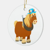 Mooie Cartoon Trait Breton Paard Ornament (Links)