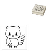 Mooie Cartoon Uil Rubberstempel (Gestempeld)