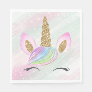 Mooie Cartoon Unicorn W/ Regenboog Servet