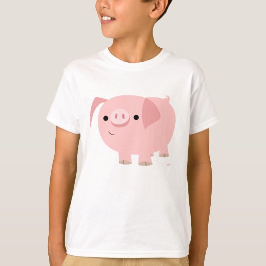 Mooie Cartoon Varken Kinderen T-Shirt (Voorkant)
