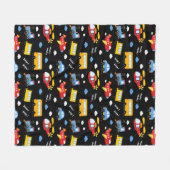 Mooie Cartoon Voertuigen Patroon Fleece Deken (Voorkant (Horizontaal))
