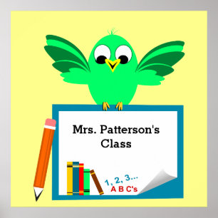 Mooie cartoon Vogel Klas Posters