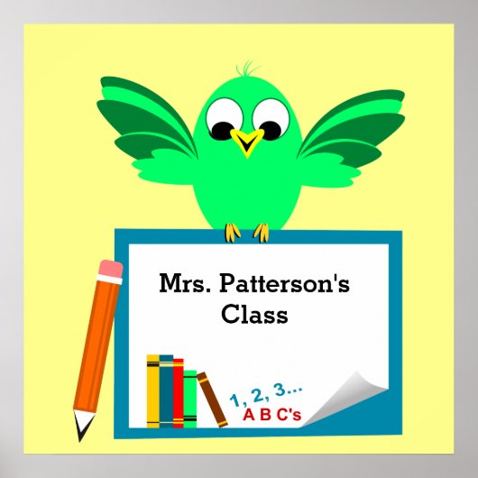 Mooie cartoon Vogel Klas Posters (Voorkant)