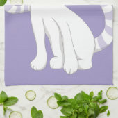 Mooie Cartoon witte kat Theedoek (Gevouwen)