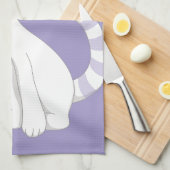 Mooie Cartoon witte kat Theedoek (Quarter Fold)