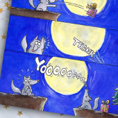 Mooie Cartoon Wolf Comic Bedankkaart postkaart