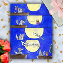 Mooie Cartoon Wolf Comic Bedankt ansichtkaart