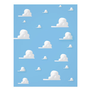 Mooie cartoon wolkenpatroon foto afdruk