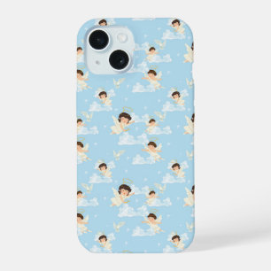 Mooie Cartoonengelen En Duiven Naadloos Patroon iPhone 15 Case