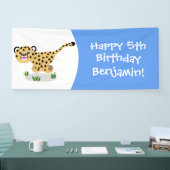 Mooie cartoonillustratie van een rennende jachtlui spandoek (Beurs)