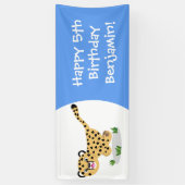 Mooie cartoonillustratie van een rennende jachtlui spandoek (Verticaal)