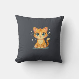 **Mooie Cartoonkat – Aardige Kitty Illustratie** Kussen