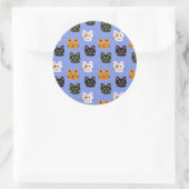 Mooie Cartoonkatten, kleurrijk en leuk Ronde Sticker (Tas)