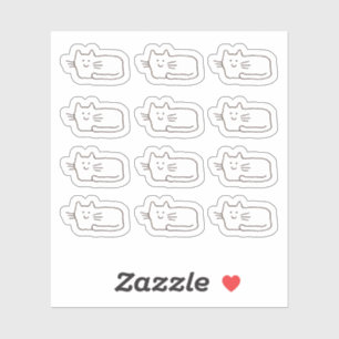 Mooie Cartoonkatten op maat gemaakte vinylstickers Sticker