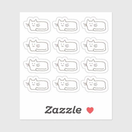 Mooie Cartoonkatten op maat gemaakte vinylstickers Sticker (Vel)
