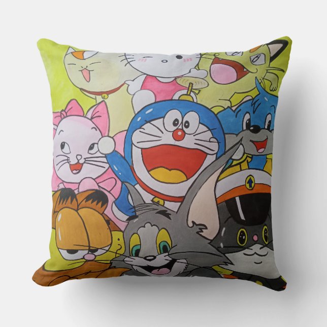 Mooie Cartoonpersonages Print Kussensloop Kussen (Voorkant)