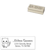 Mooie Cartoonuil Retouradres Rubberstempel (Gestempeld)