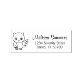 Mooie Cartoonuil Retouradres Rubberstempel (Afrduk)