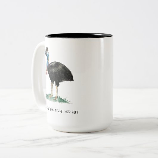 Mooie Cassowary Mok met twee-tonen koffie (Voorkant links)