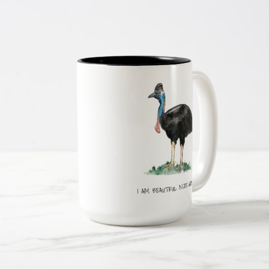 Mooie Cassowary Mok met twee-tonen koffie (Voorkant rechts)