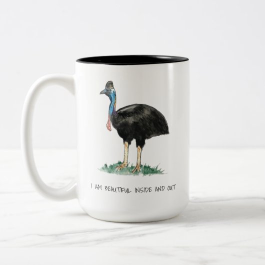Mooie Cassowary Mok met twee-tonen koffie (Links)