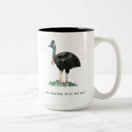 Mooie Cassowary Mok met twee-tonen koffie