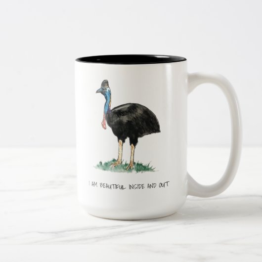 Mooie Cassowary Mok met twee-tonen koffie (Rechts)