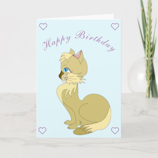Mooie Cat Birthday Kaart (Voorkant)