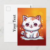 Mooie Cat Kawaii stijl Clipart-47758 Briefkaart (Voorkant / Achterkant)