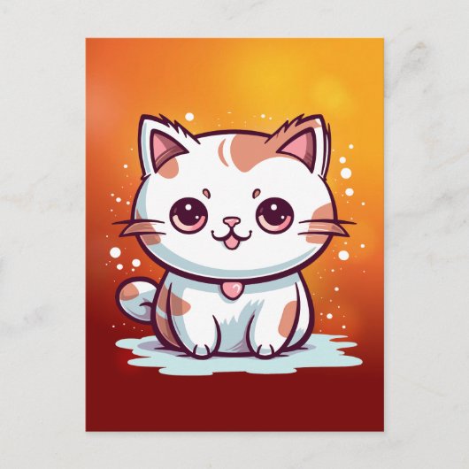 Mooie Cat Kawaii stijl Clipart-47758 Briefkaart (Voorkant)