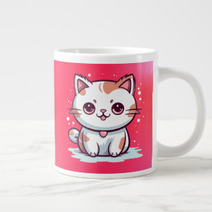 Mooie Cat Kawaii stijl Clipart-47758 Grote Koffiekop