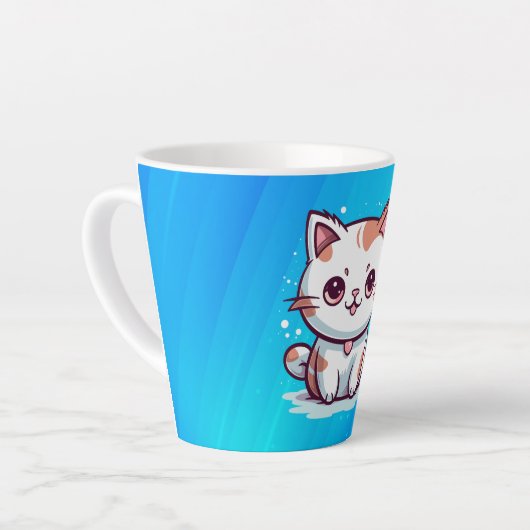 Mooie Cat Kawaii stijl Clipart-47758 Latte Mok (Linkerhoek)