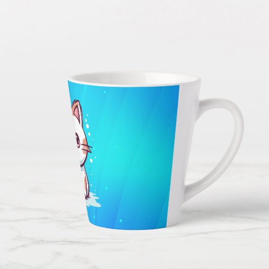 Mooie Cat Kawaii stijl Clipart-47758 Latte Mok (Rechts)