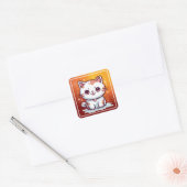 Mooie Cat Kawaii stijl Clipart-47758 Vierkante Sticker (Envelop)