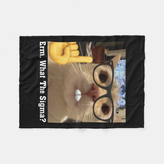 Mooie Cat Meme Clic Art Schattige Kitten Erm Fleece Deken (Voorkant (Horizontaal))