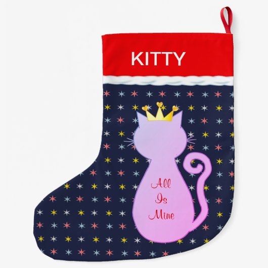 Mooie Cat Silhouette Grote Kerstsok (Achterkant)