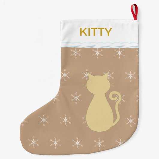 Mooie Cat Silhouette Grote Kerstsok (Achterkant)