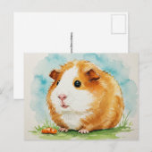 Mooie cavia met wortel Ansichtkaart Briefkaart (Voorkant / Achterkant)