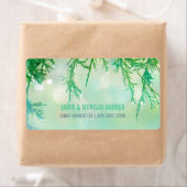 Mooie Cedar Naalden Bruiloft Adres Label (Insitu)