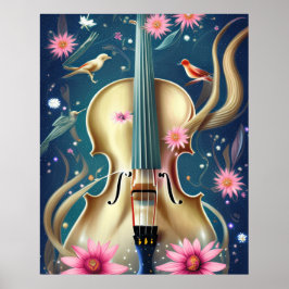 Mooie Cello Violin of pas op een mooie plek Poster