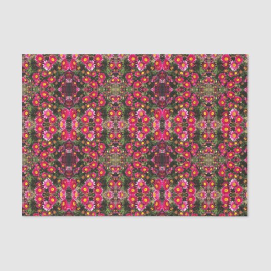 Mooie Cerise Madeliefjes Patronen Decoupage   Tissuepapier (Voorkant)