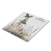 Mooie Ceylon Roos handgeschilderde vlinder Tegeltje (Zijkant)