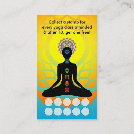mooie chakras yoga loyaliteitsprogramma klantenkaartje (Achterkant)