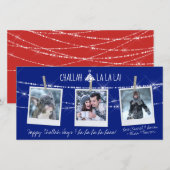 Mooie Challah-dagen La La La 3-foto kerstkaart (Voorkant / Achterkant)