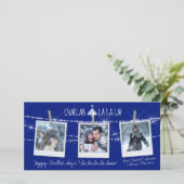 Mooie Challah-dagen La La La 3-foto kerstkaart (Staand voorkant)