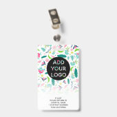 Mooie chameleons kinderarts foto logo code badge (Achterkant met clip)