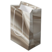 Mooie Champagne Gouden Romantische Nep Satijnen Br Medium Cadeauzakje (Voorkant Gekanteld)